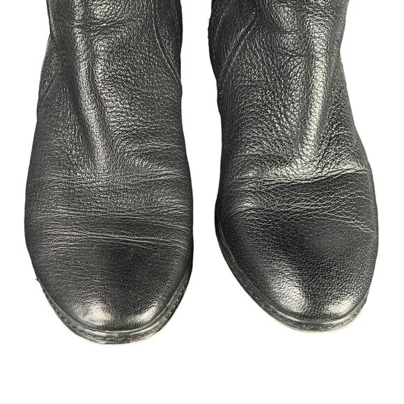 Circa Joan & David Black Leather Suede Knee High Tall Boots WOMENS SIZE 6.5 Moto - Picture 8 of 13